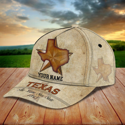 3D Classic Cap Texas 2 Personalized Name Cap Lasfour CA1500