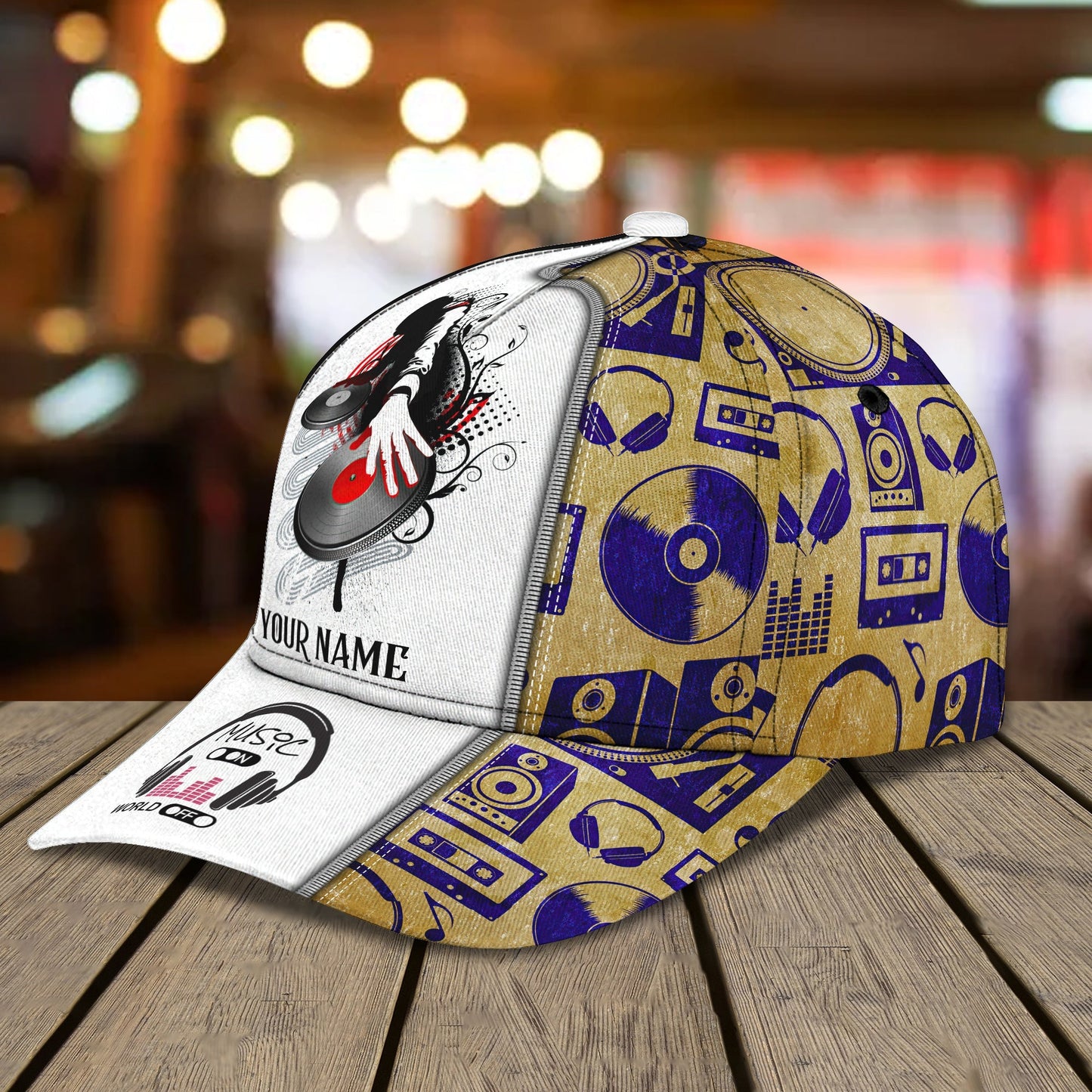 3D Classic Cap Disc Jockey Personalized Name Cap Lasfour CA1424