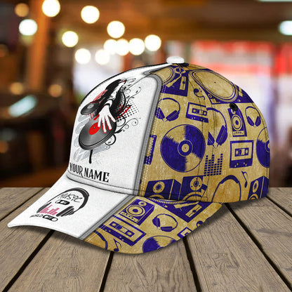 3D Classic Cap Disc Jockey Personalized Name Cap Lasfour CA1424
