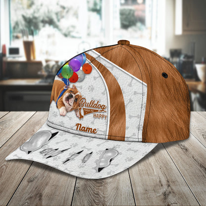 3D Classic Cap Flying Bulldog Personalized Name Cap Nama378 Lasfour CA1242