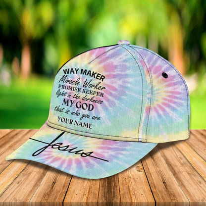 3D Classic Cap Tie Dye Way Maker Personalized Name Cap Lasfour CA0803