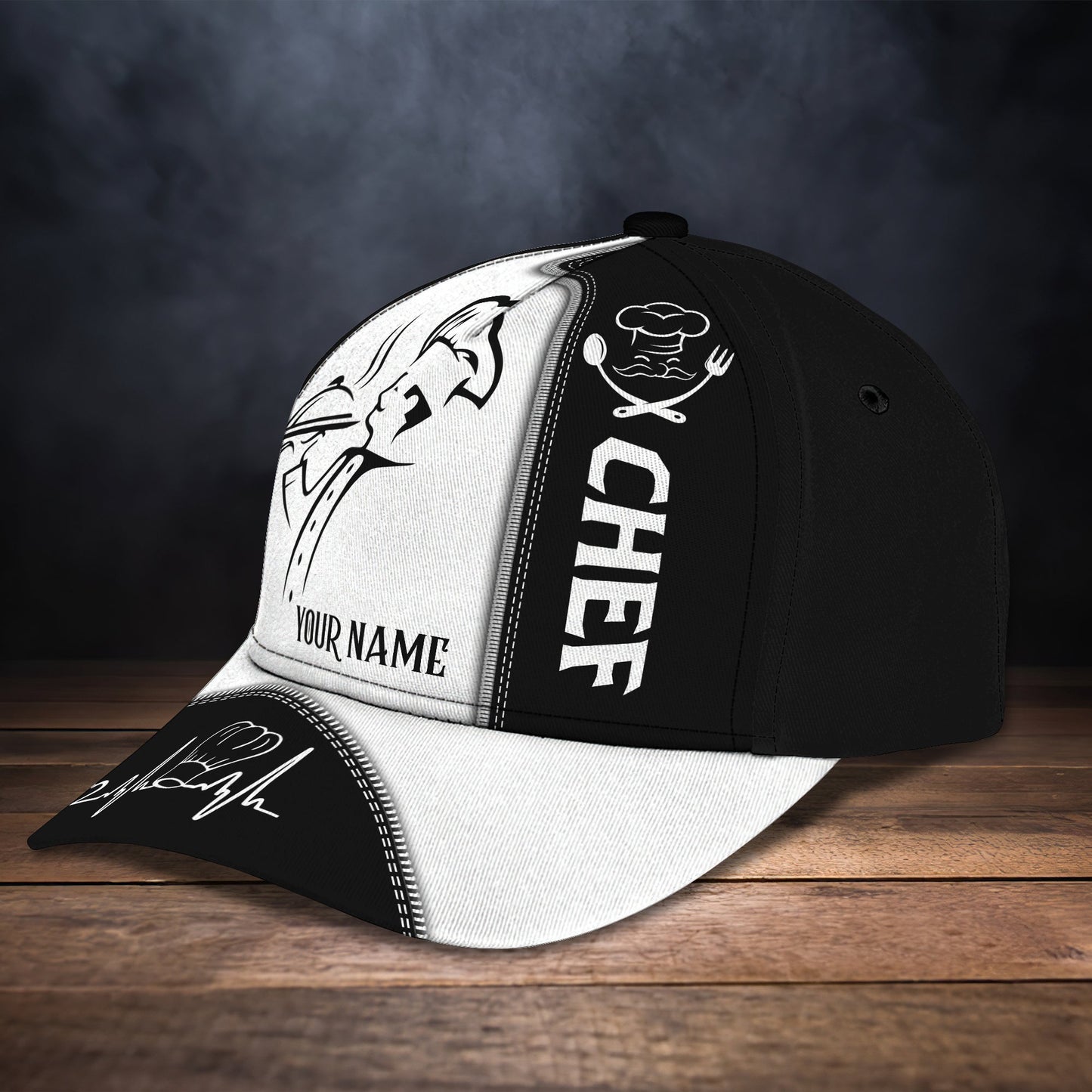 3D Classic Cap Chef Personalized Name Cap Lasfour CA0774