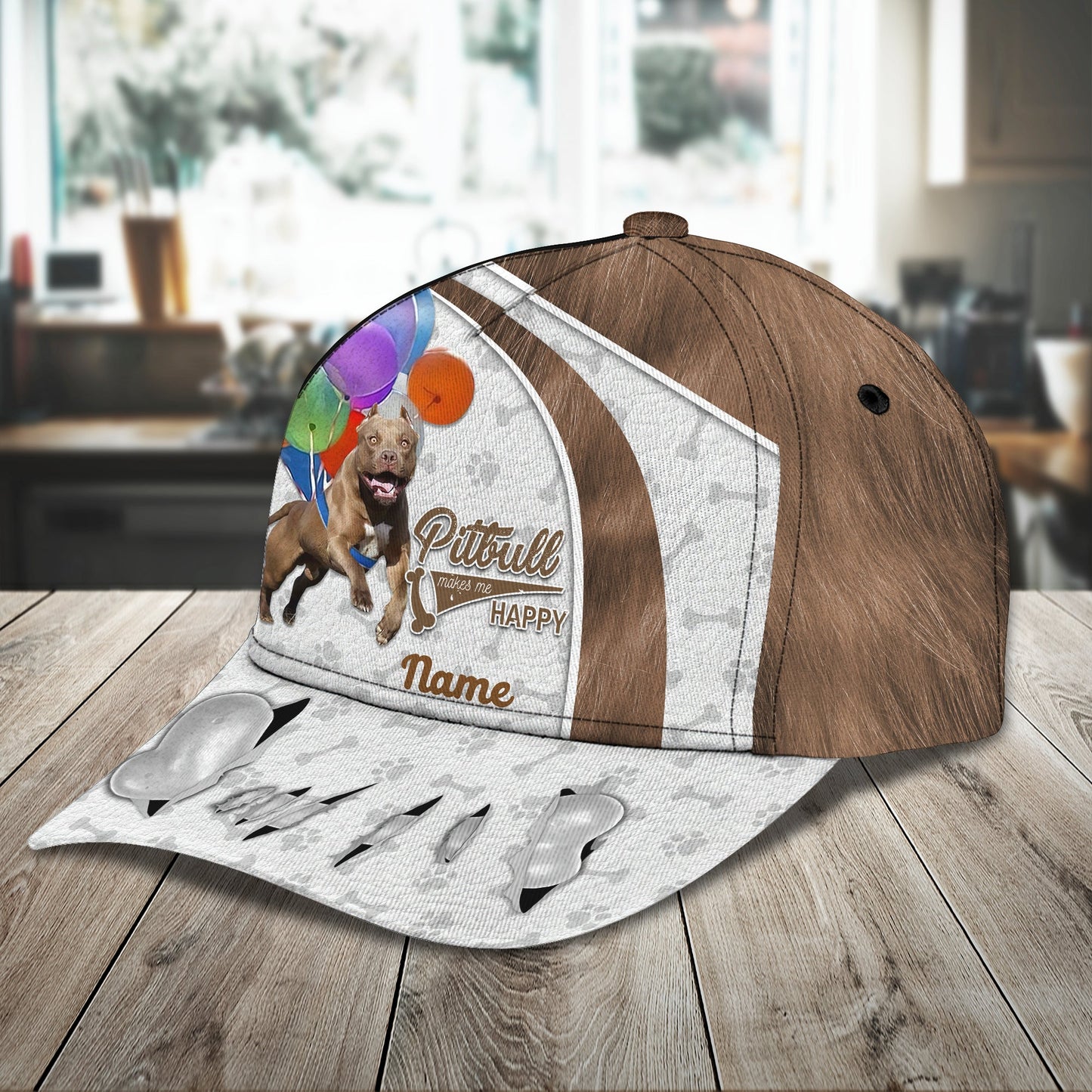 3D Classic Cap Flying Pitbull Personalized Name Cap Lasfour CA1146