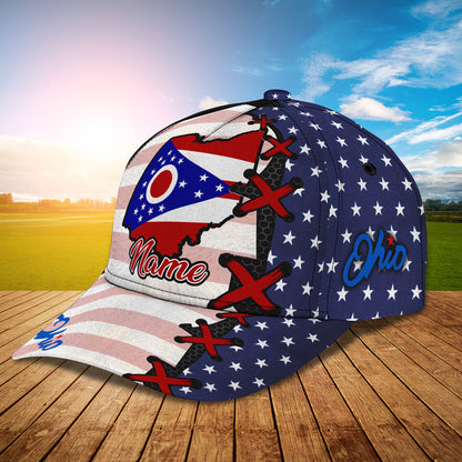 3D Classic Cap Ohio State Personalized Name Cap Lasfour CA1596