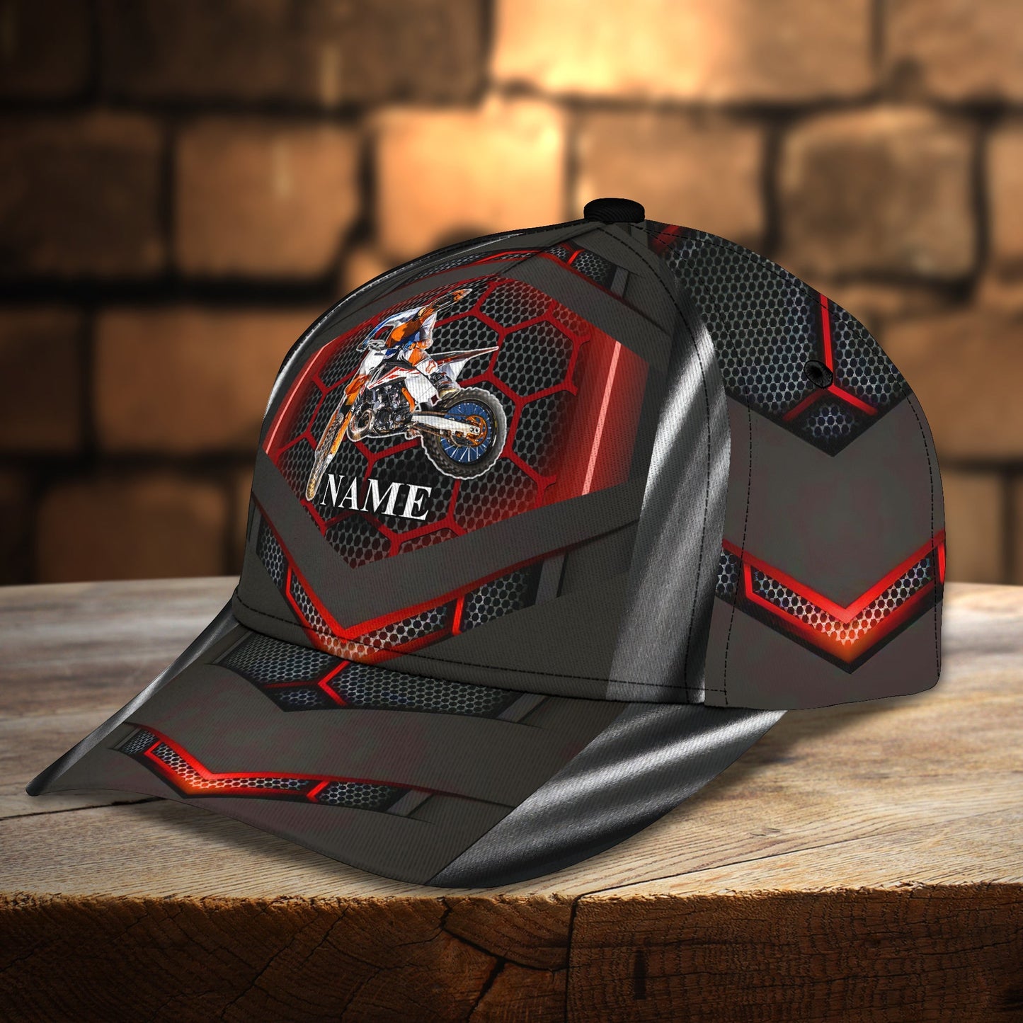 3D Classic Cap Dirty Bike Personalized Name Cap Dp340 Lasfour CA1094