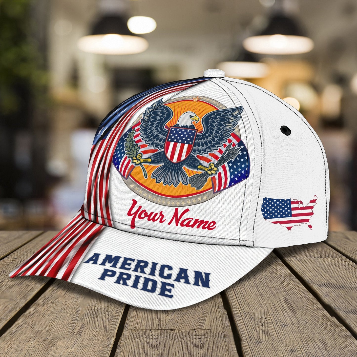 3D Classic Cap American Pride Personalized Name Cap 300 Lasfour CA1874