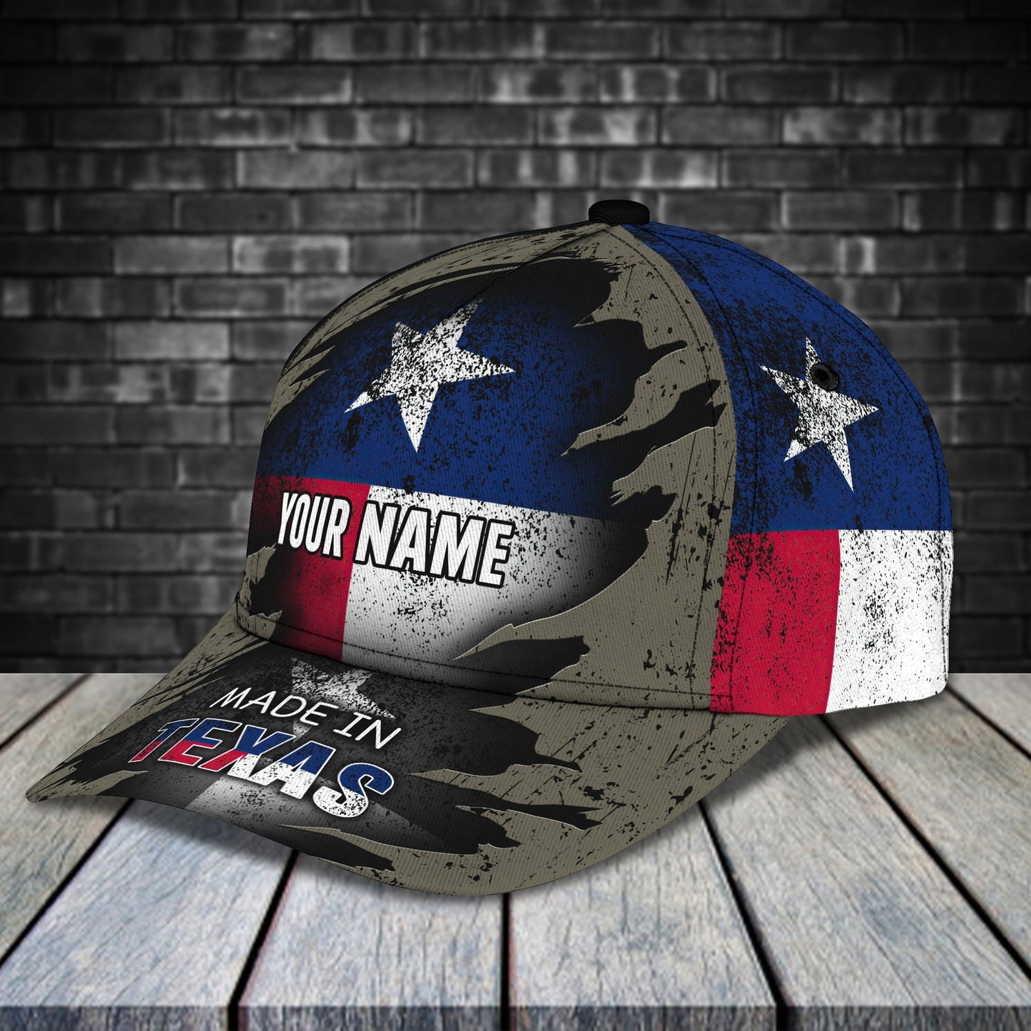 3D Classic Cap Texas2 Personalized Name Cap Lasfour CA1727
