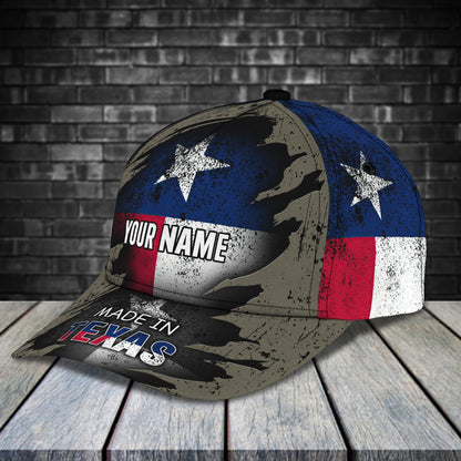 3D Classic Cap Texas2 Personalized Name Cap Lasfour CA1727