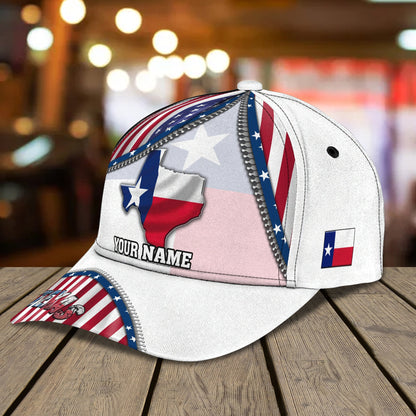 3D Classic Cap Texas 21 Personalized Name Cap Lasfour CA1753