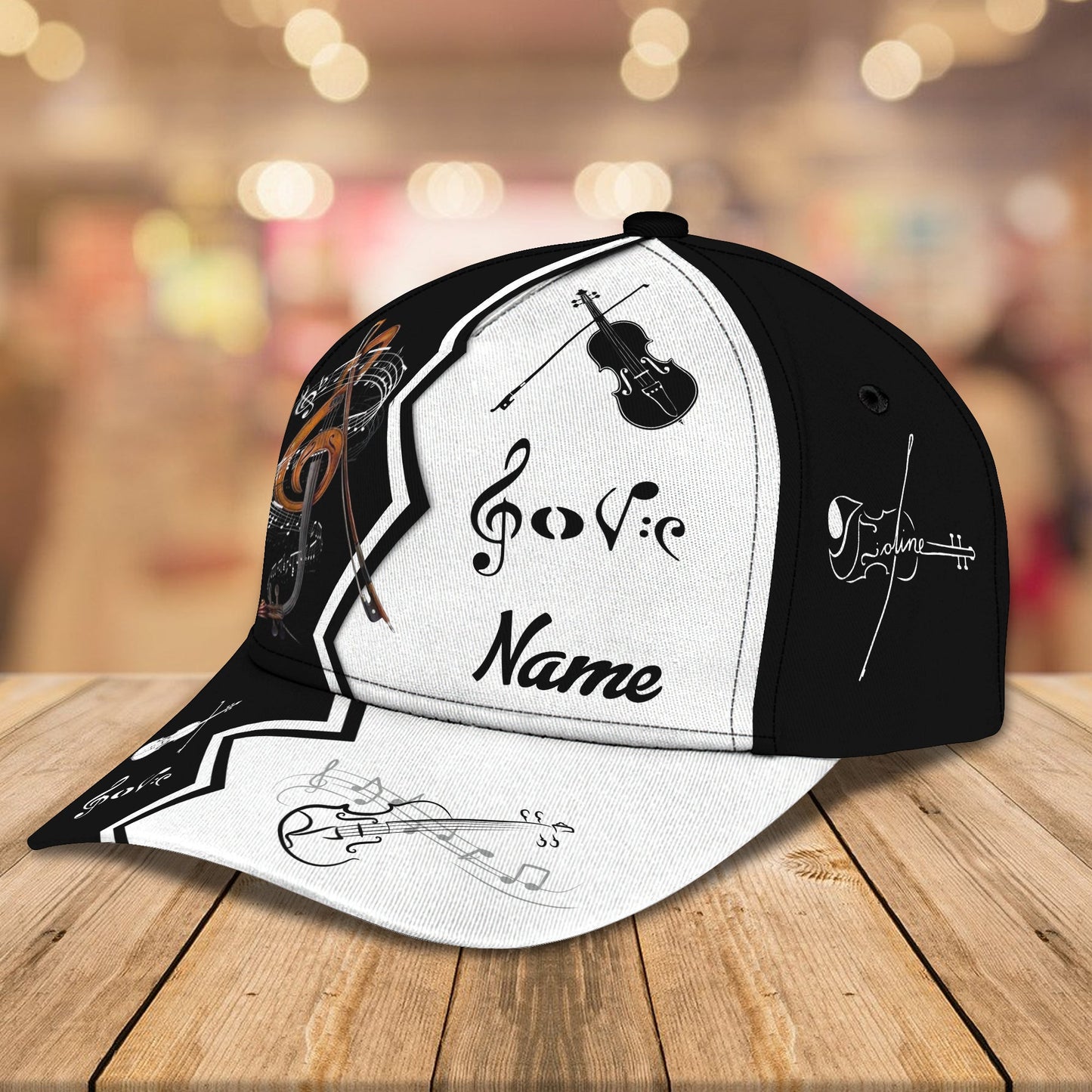 3D Classic Cap Violin Personalized Name Cap Lasfour CA1127