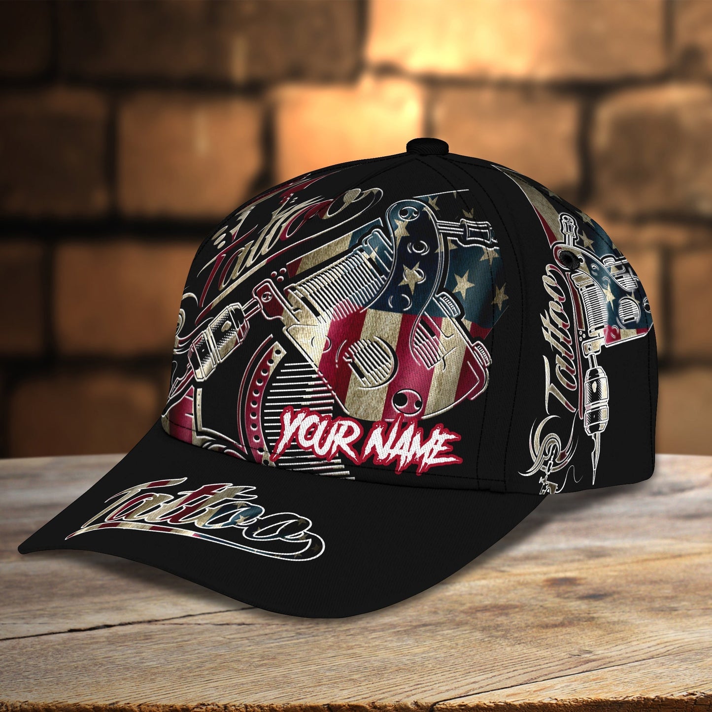 3D Classic Cap Tattoos Personalized Name Cap 93 Lasfour CA2068