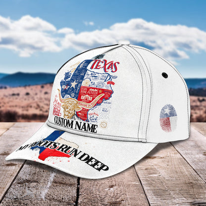 3D Classic Cap Texas7 Personalized Name Cap Lasfour CA1497