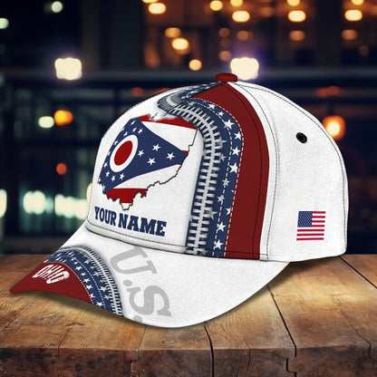 3D Classic Cap Ohio Personalized Name Cap 143 Lasfour CA1594