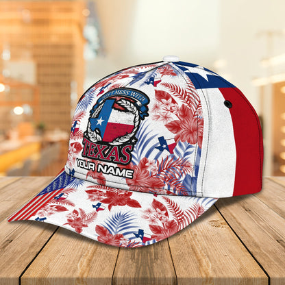 3D Classic Cap Texas Personalized Name Cap Lasfour CA1467