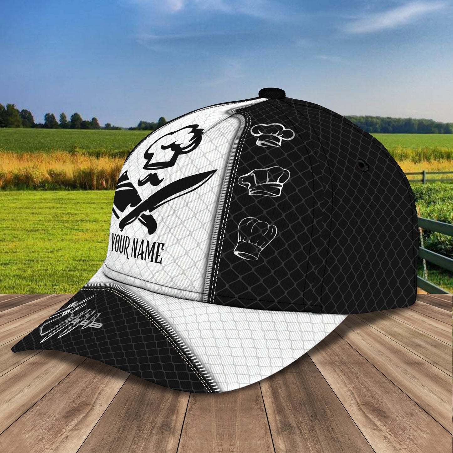 3D Classic Cap Personalized Name Cap Chef 01 Lasfour CA0854