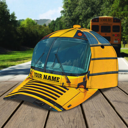 3D Classic Cap School Bus Personalized Name Cap 10 Lasfour CA1288