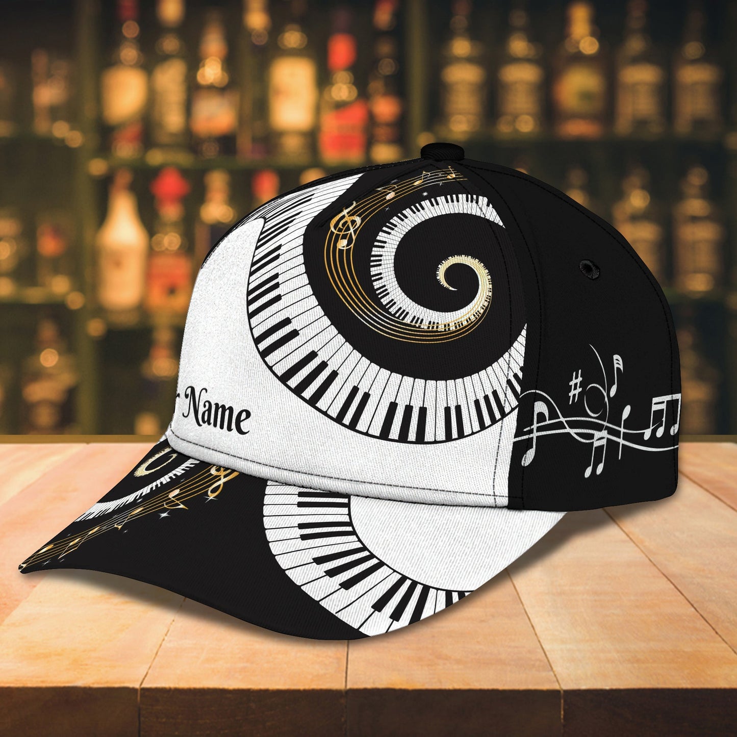 3D Classic Cap Piano Personalized Name Cap 406 Lasfour CA1148