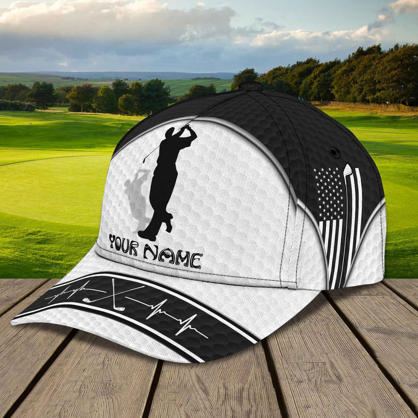 3D Classic Cap Golf 3 Personalized Name Cap Lasfour CA1194