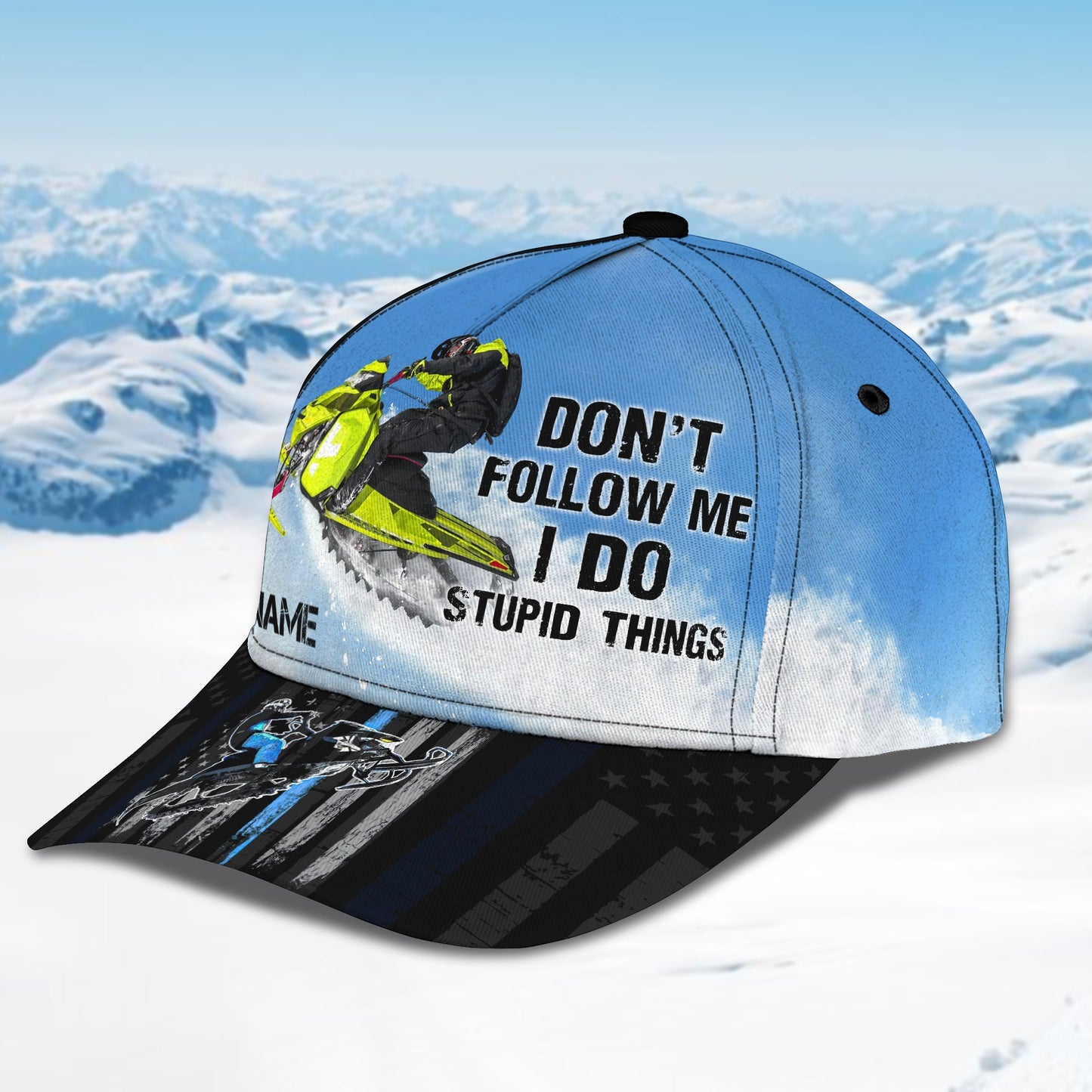 3D Classic Cap Skiing 3 Personalized Name Cap 77 Lasfour CA1211