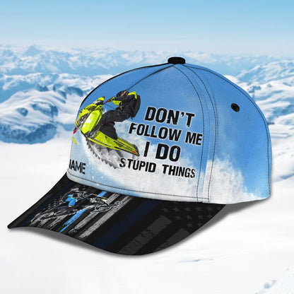 3D Classic Cap Skiing 3 Personalized Name Cap 77 Lasfour CA1211