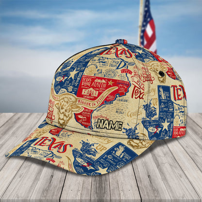 3D Classic Cap Texas Personalized Name Cap 138 Lasfour CA1464