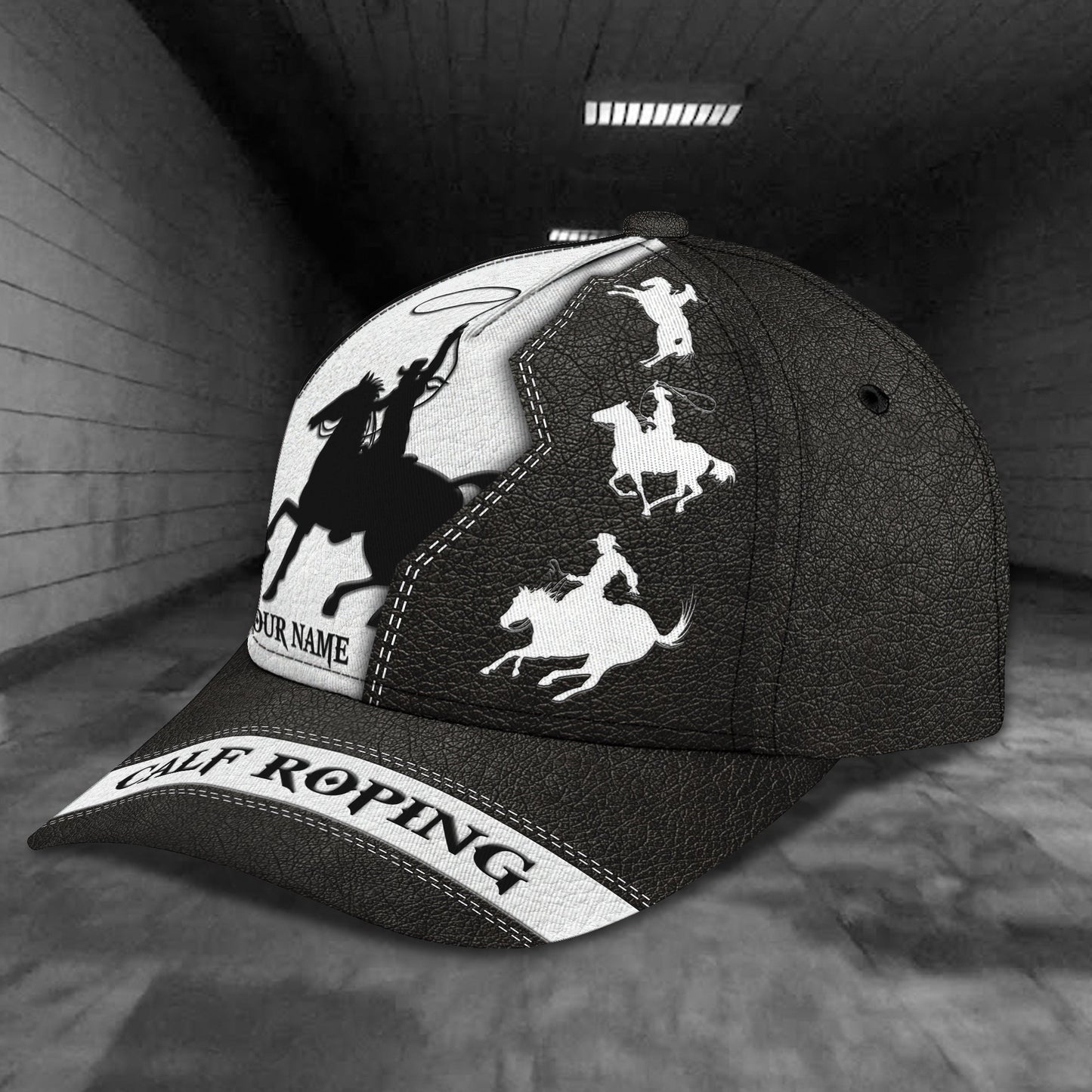 3D Classic Cap Calf Roping Personalized Name Cap 47 Lasfour CA1604