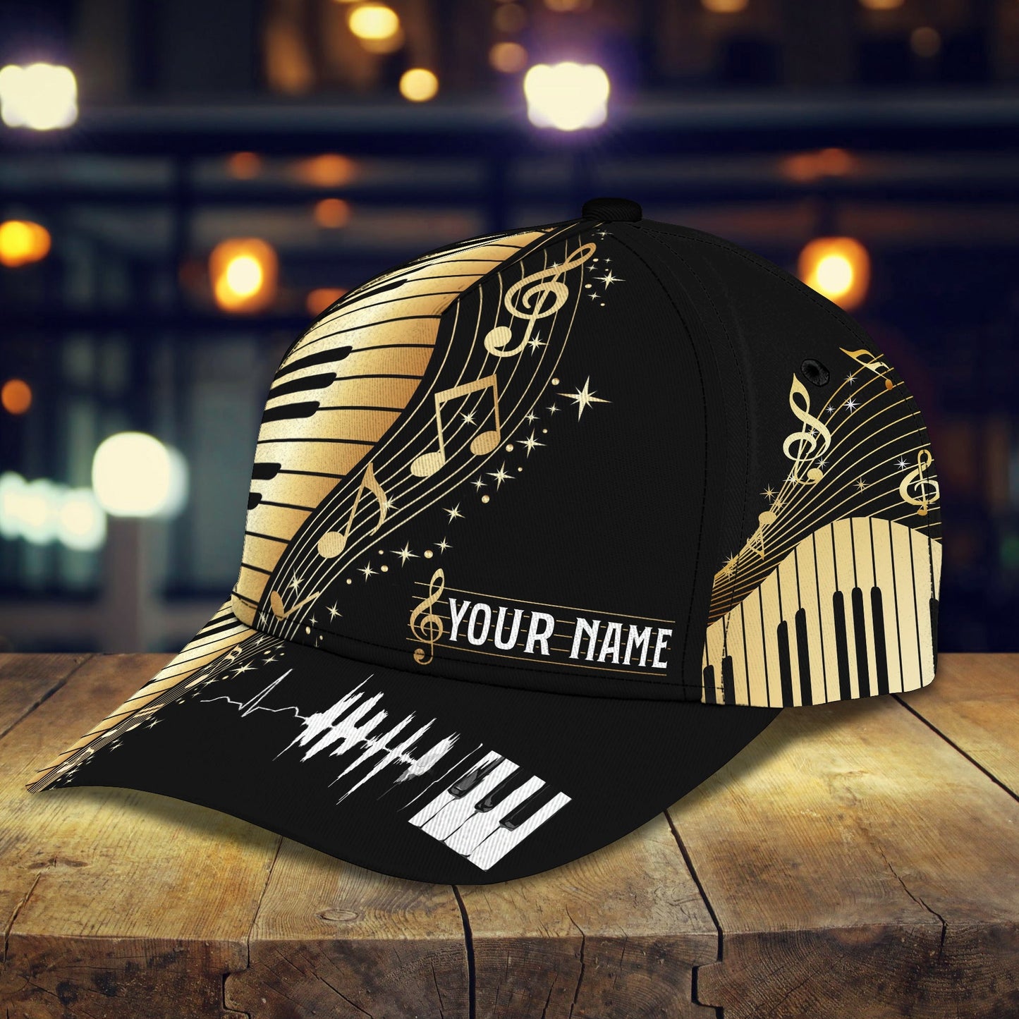 3D Classic Cap Love Piano Personalized Name Cap Lasfour CA1511