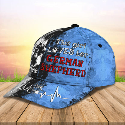 3D Classic Cap This Girl Loves Her German Shepherd Personalized Name Cap nama216 Lasfour CA1416