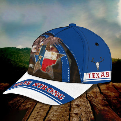 3D Classic Cap Texas Strong Personalized Name Cap 886 Lasfour CA1804