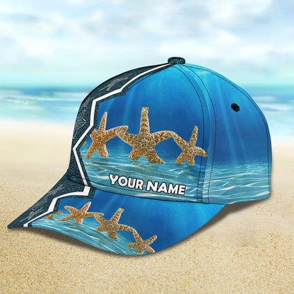 3D Classic Cap Starfish Personalized Name Cap Nama422 Lasfour CA1204
