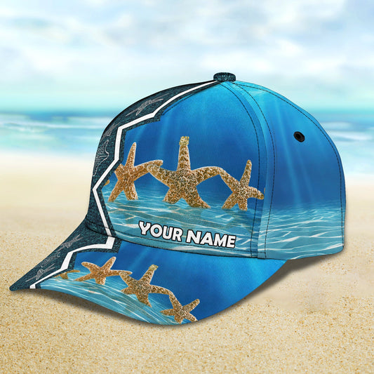 3D Classic Cap Starfish Personalized Name Cap Nama422 Lasfour CA1204