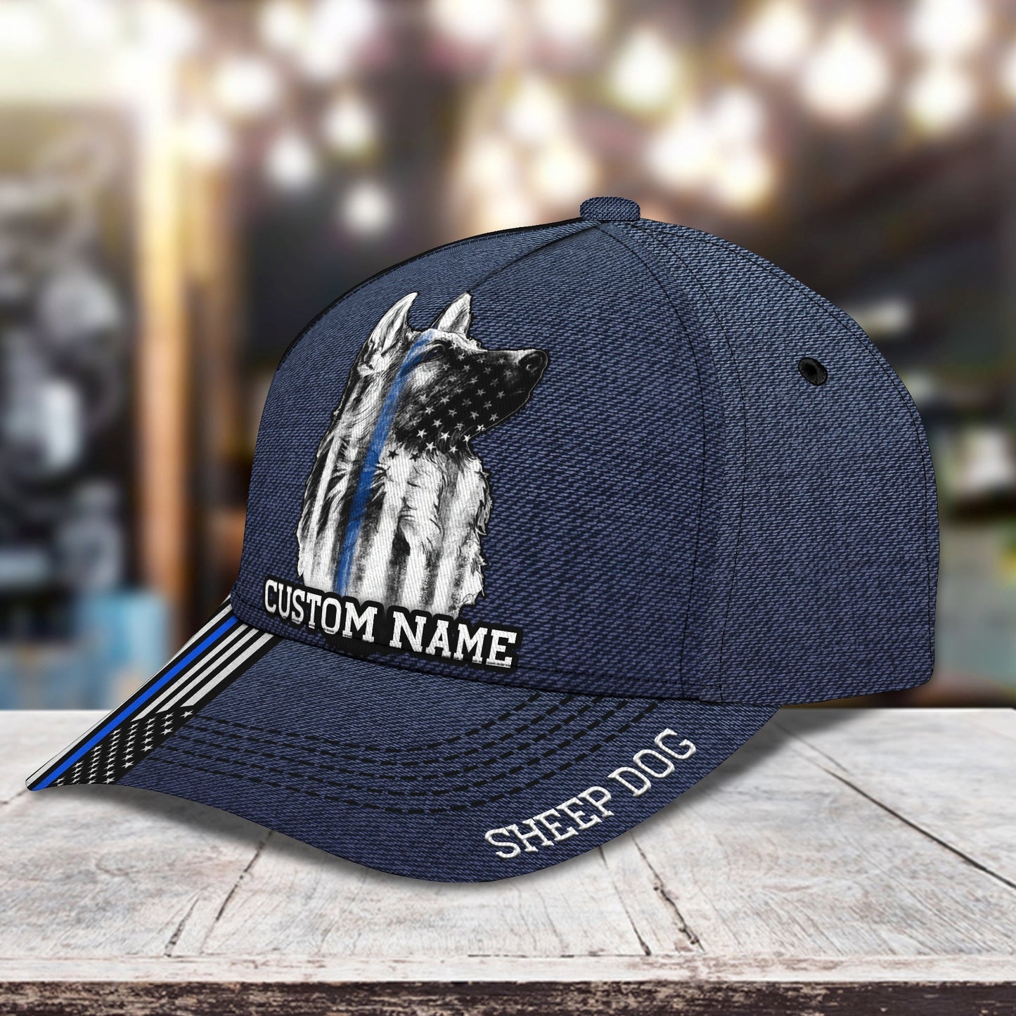3D Classic Cap Sheep Dog Personalized Name Cap nama214 Lasfour CA1364