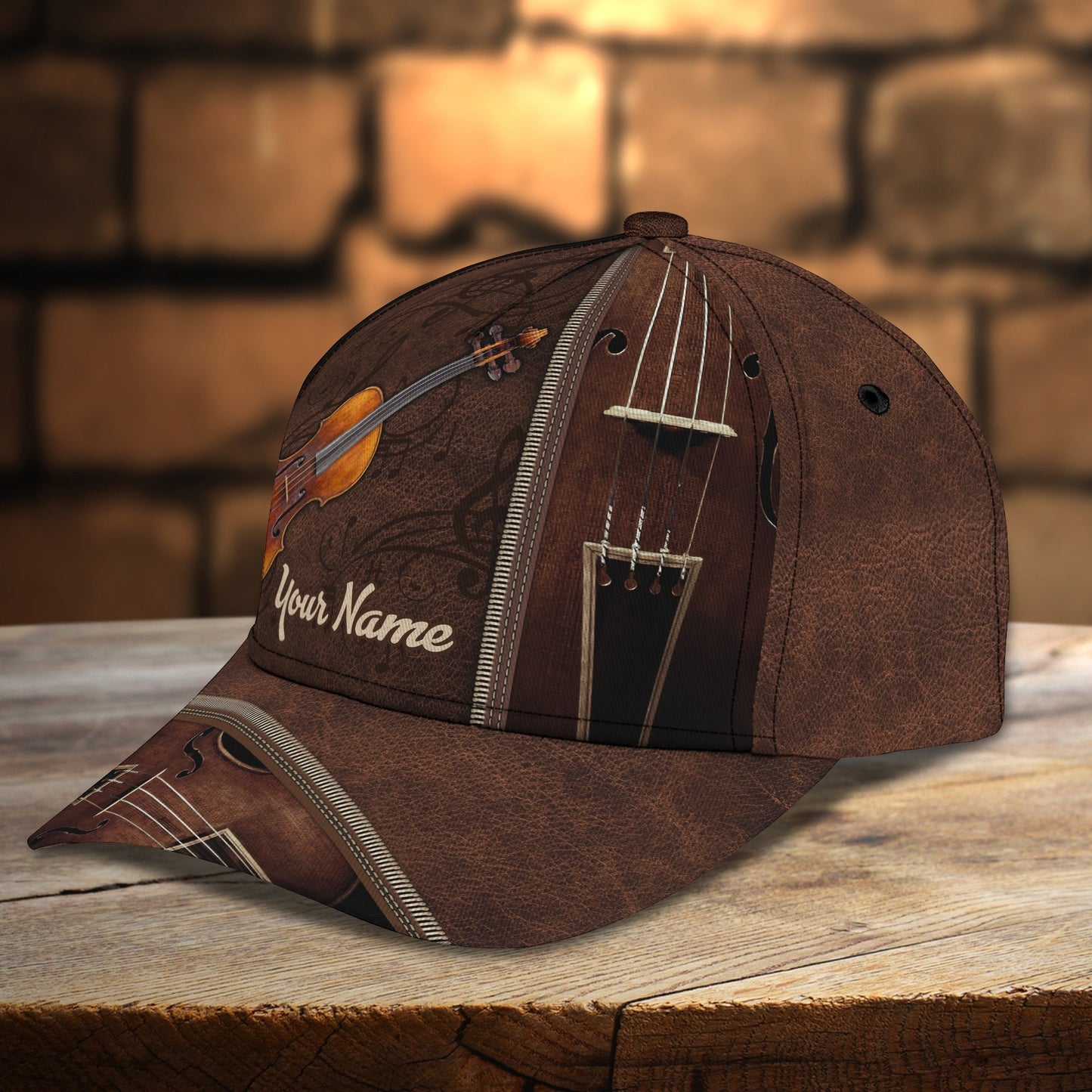 3D Classic Cap Love Violin Personalized Name Cap Lasfour CA2296