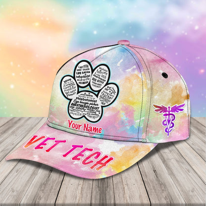 3D Classic Cap Vet Tech 1 Personalized Name Cap Namacap053 Lasfour CA2251