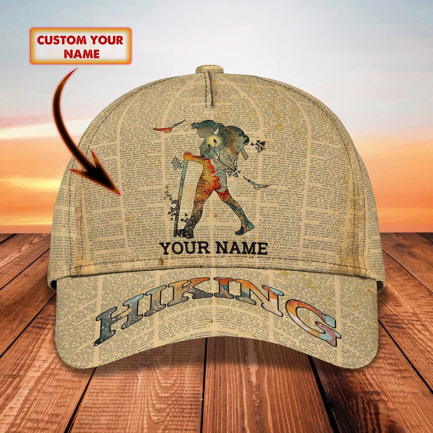 3D Classic Cap Hiking Girl Personalized Name Cap Lasfour CA1207