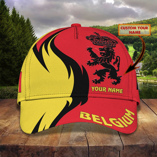 3D Classic Cap Belgium 02 Personalized Name Cap Lasfour CA2330