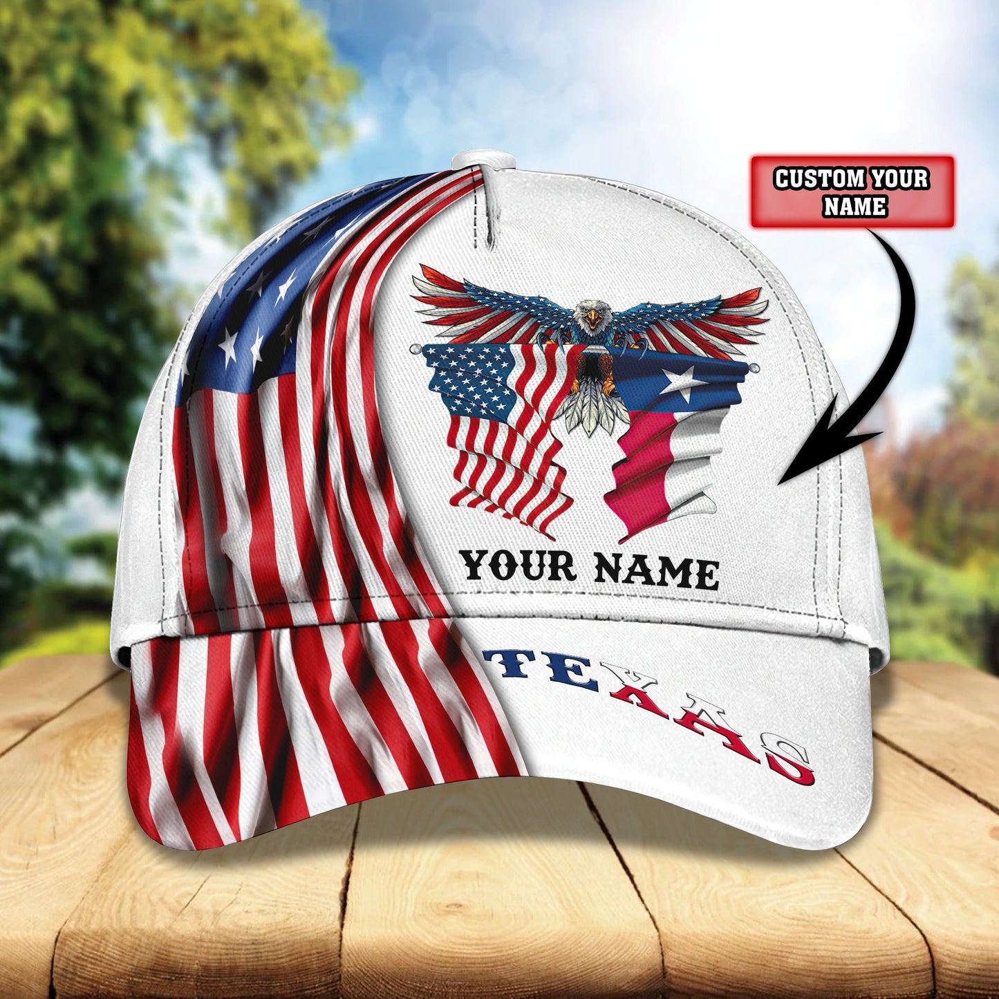 3D Classic Cap Texas Personalized Name Cap 306 Lasfour CA1796