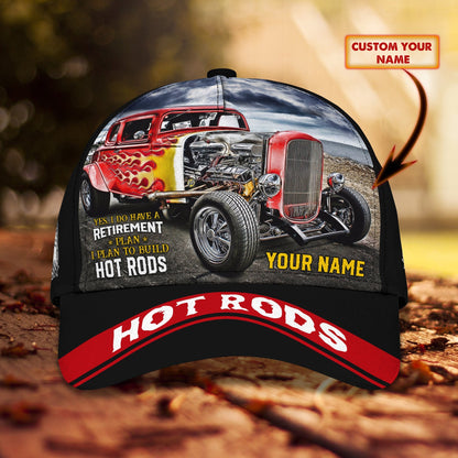 3D Classic Cap Hot Rods Personalized Name Cap 26 Lasfour CA0010