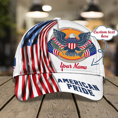 3D Classic Cap American Pride Personalized Name Cap 300 Lasfour CA1874