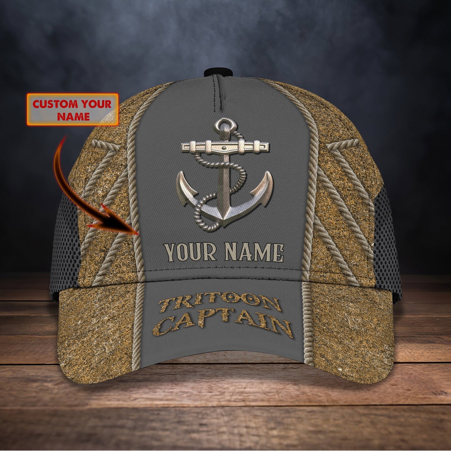 3D Classic Cap Anchor Personalized Name Cap 011 Lasfour CA1639