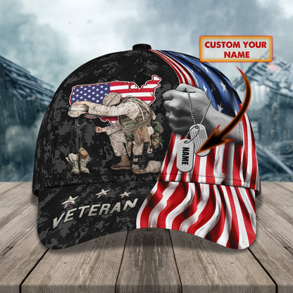 3D Classic Cap Veteran Personalized Name Cap 1236 Lasfour CA0902