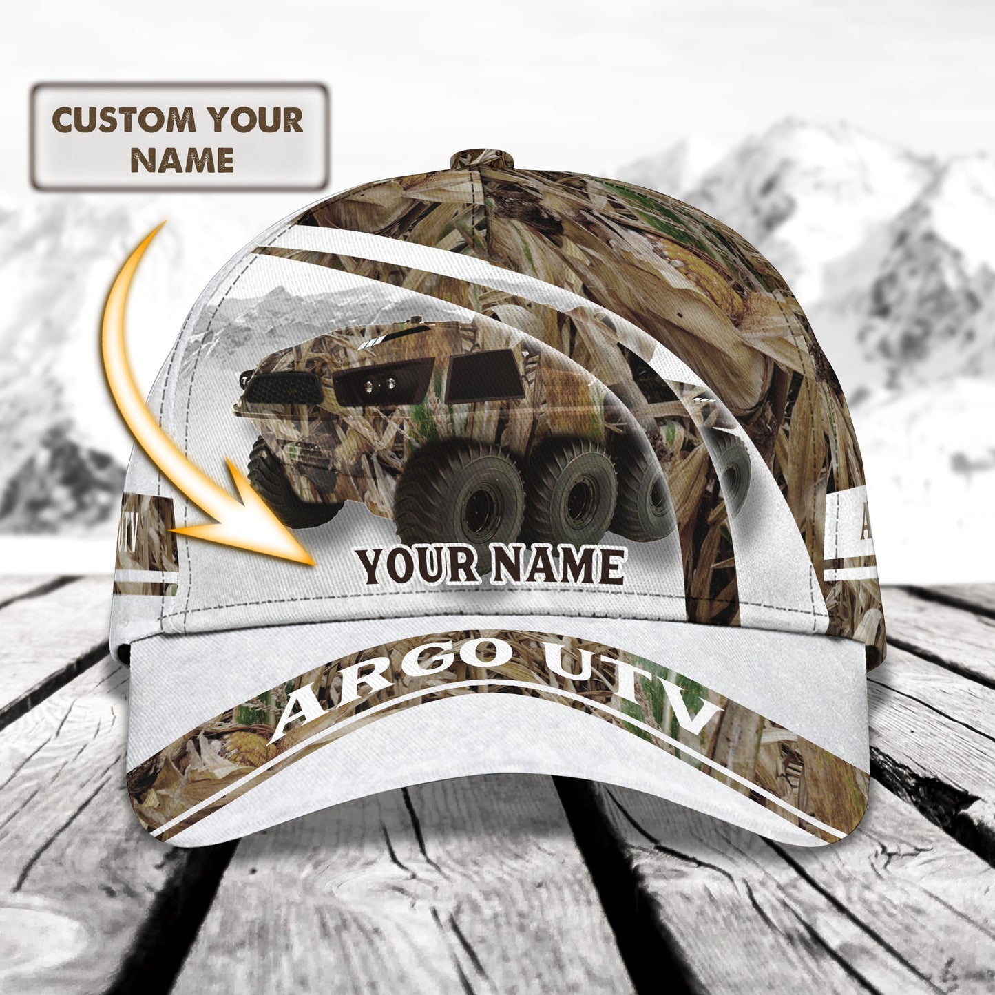 3D Classic Cap Snowmobile Camo 120 Personalized Name Cap 11 Lasfour CA2018