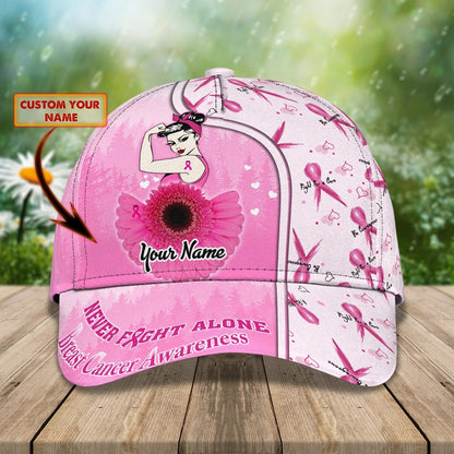 Never Fight Alone Breast Cancer Awareness Survivor Cap Hat For Her CO1005