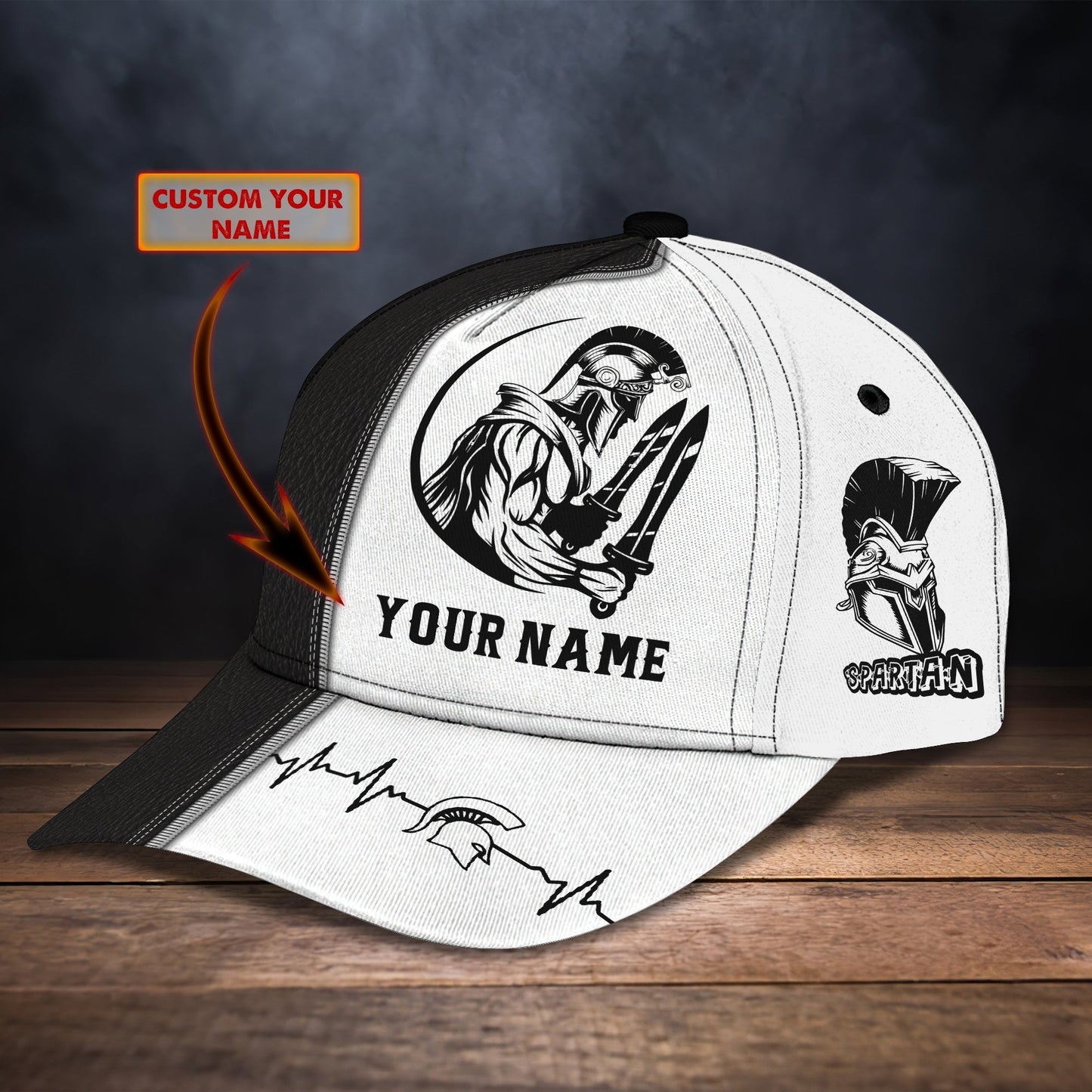 3D Classic Cap Spartan1 Personalized Name Cap Lasfour CA2261