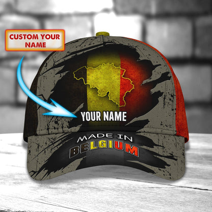 3D Classic Cap Belgium Personalized Name Cap 01 Lasfour CA1843