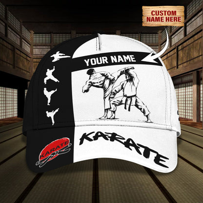 3D Classic Cap Karate Personalized Name Cap 120 Lasfour CA1321