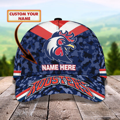 3D Classic Cap Sydney Roosters Personalized Name Cap Lasfour CA1750