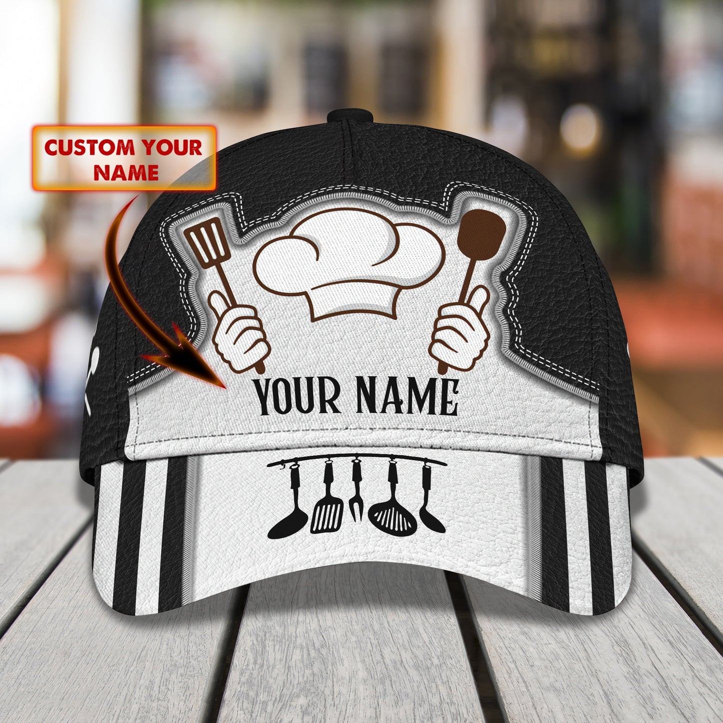 3D Classic Cap Personalized Name Cap Chef Lasfour CA0846