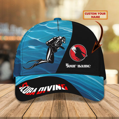 3D Classic Cap Scuba Diving Personalized Name Cap Lasfour CA2012