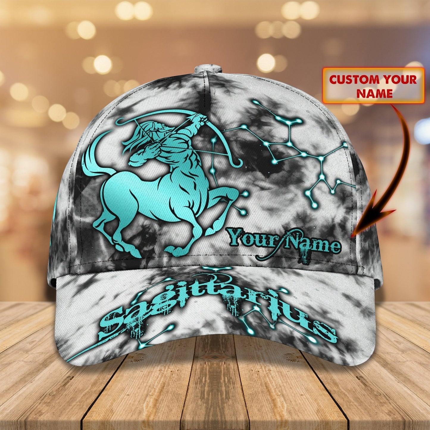 3D Classic Cap Sagittarius Personalized Name Cap 450 Lasfour CA1817